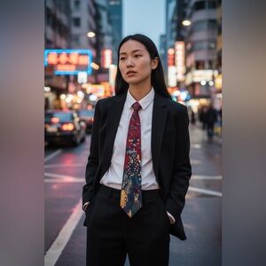 The Beatles Fool on the Hill themed silk tie